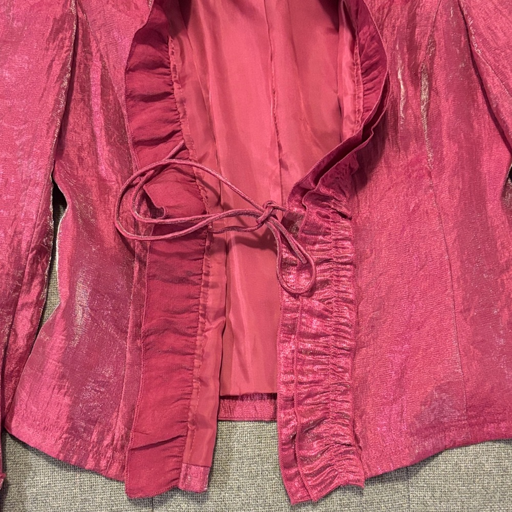 Vintage RAFAEL Fuchsia Ruffled Blazer - Picture 2 of 2